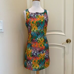 Colorful 70s Abstract Pattern mod Dress